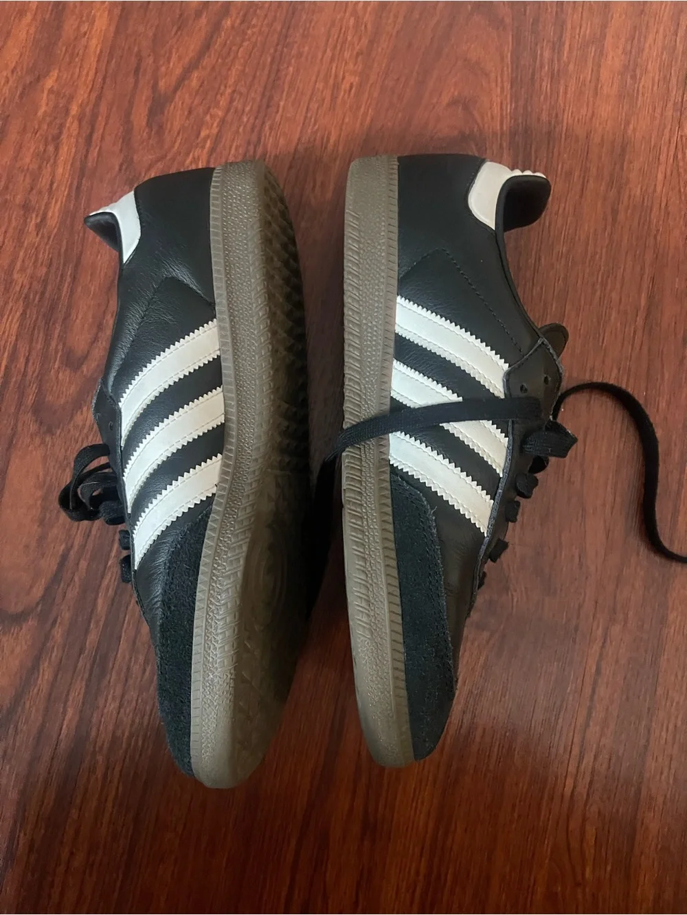 adidas Samba Men’s Black White Leather Sneakers with Gum Sole